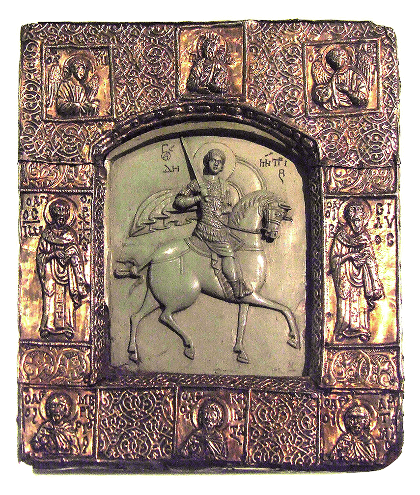 икона Дм Солунского от имп Византии в честь победы.png